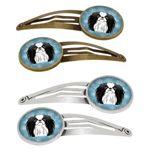 Carolines Treasures Snowflake Japanese Chin Barrettes Hair Clips, Set of 4, 4PK BB1664HCS4